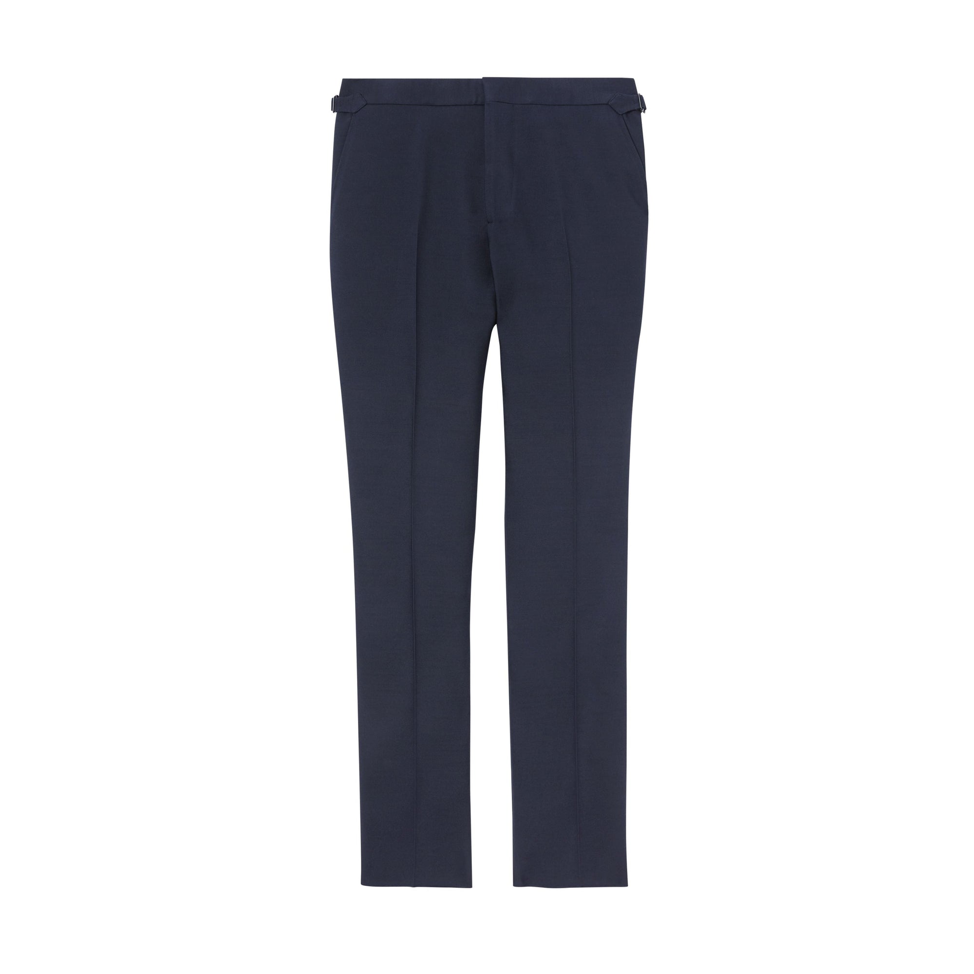 Pantalon de costume classique en laine et soie mélangées - Navy