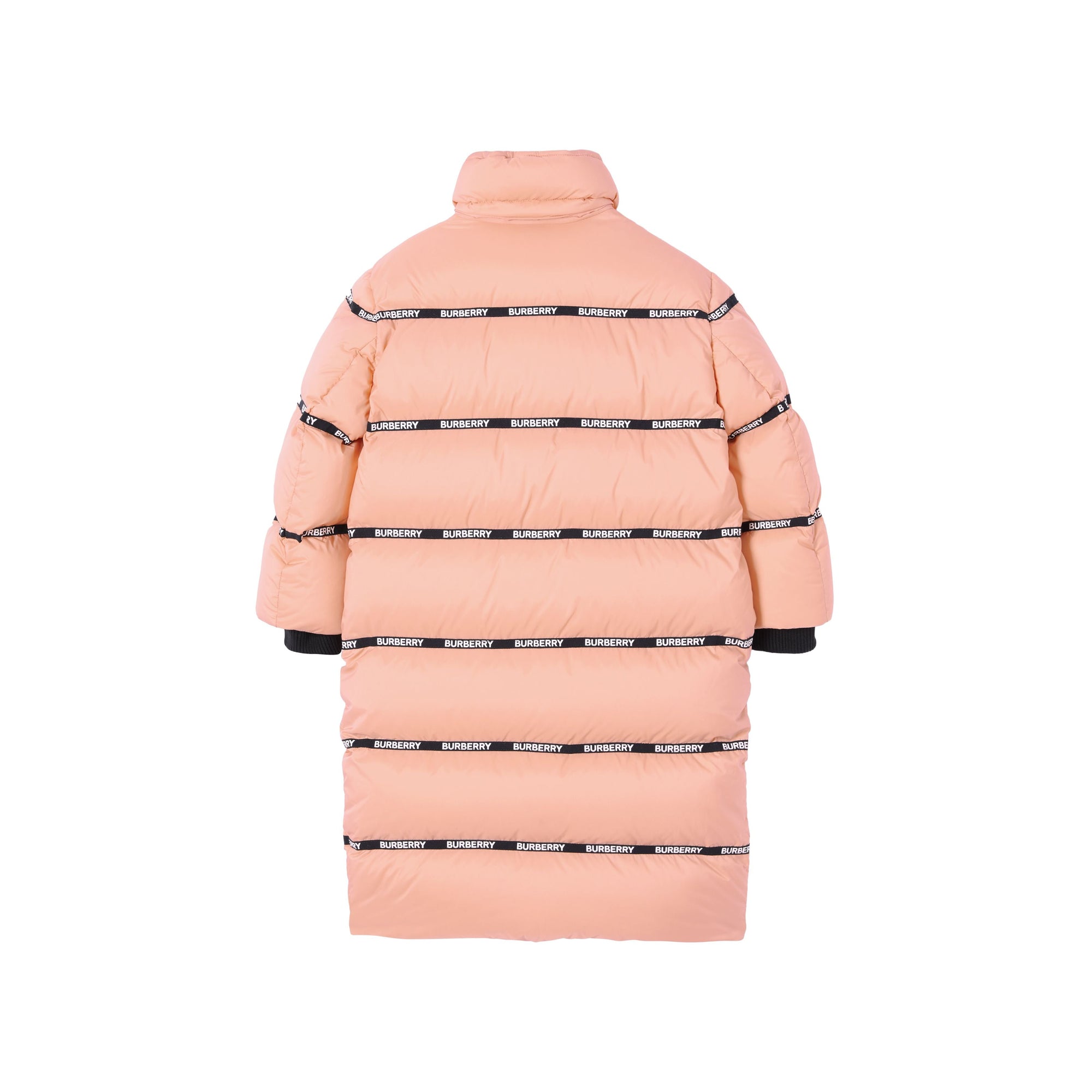 Doudoune avec bandes à logo et capuche amovible - Peach