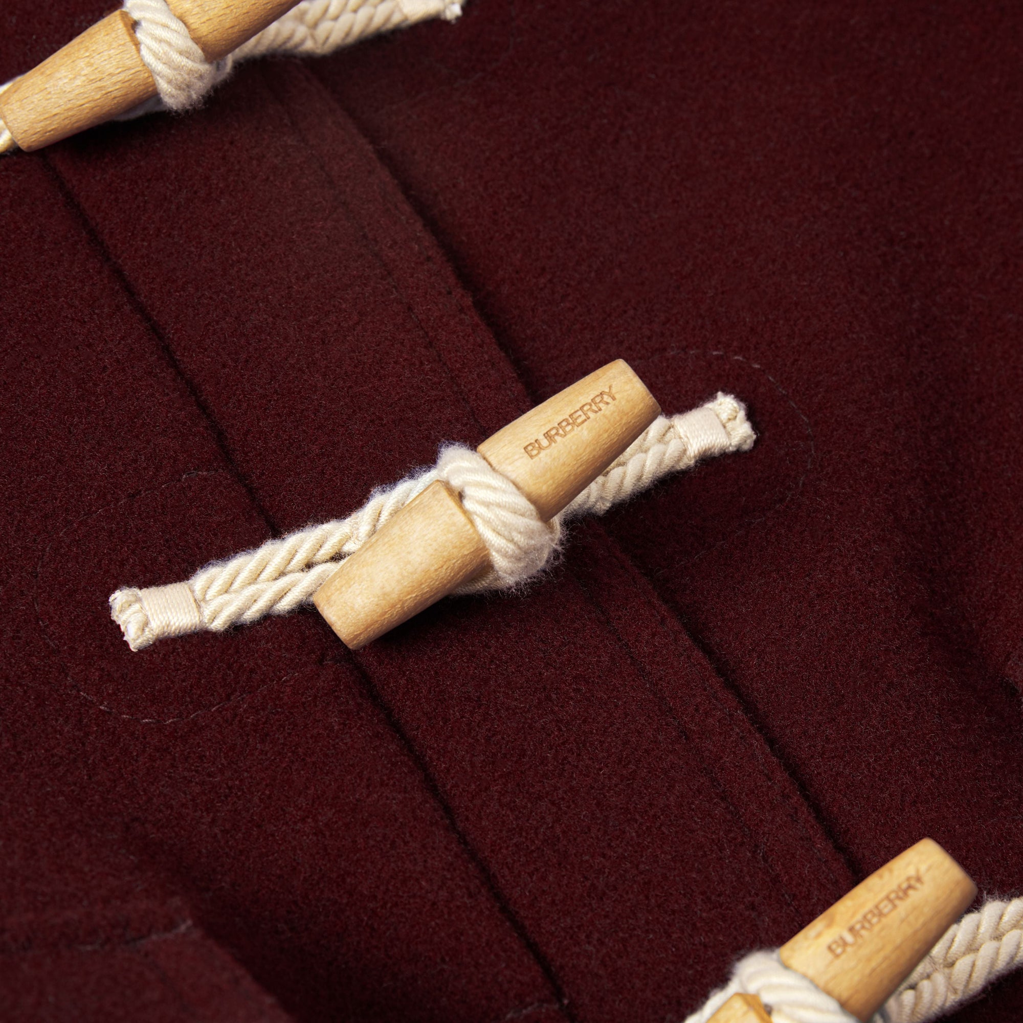 Duffle-coat en laine double face - Burgundy