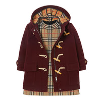 Duffle-coat en laine double face - Burgundy