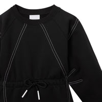 Robe à manches longues en coton avec logo - Black