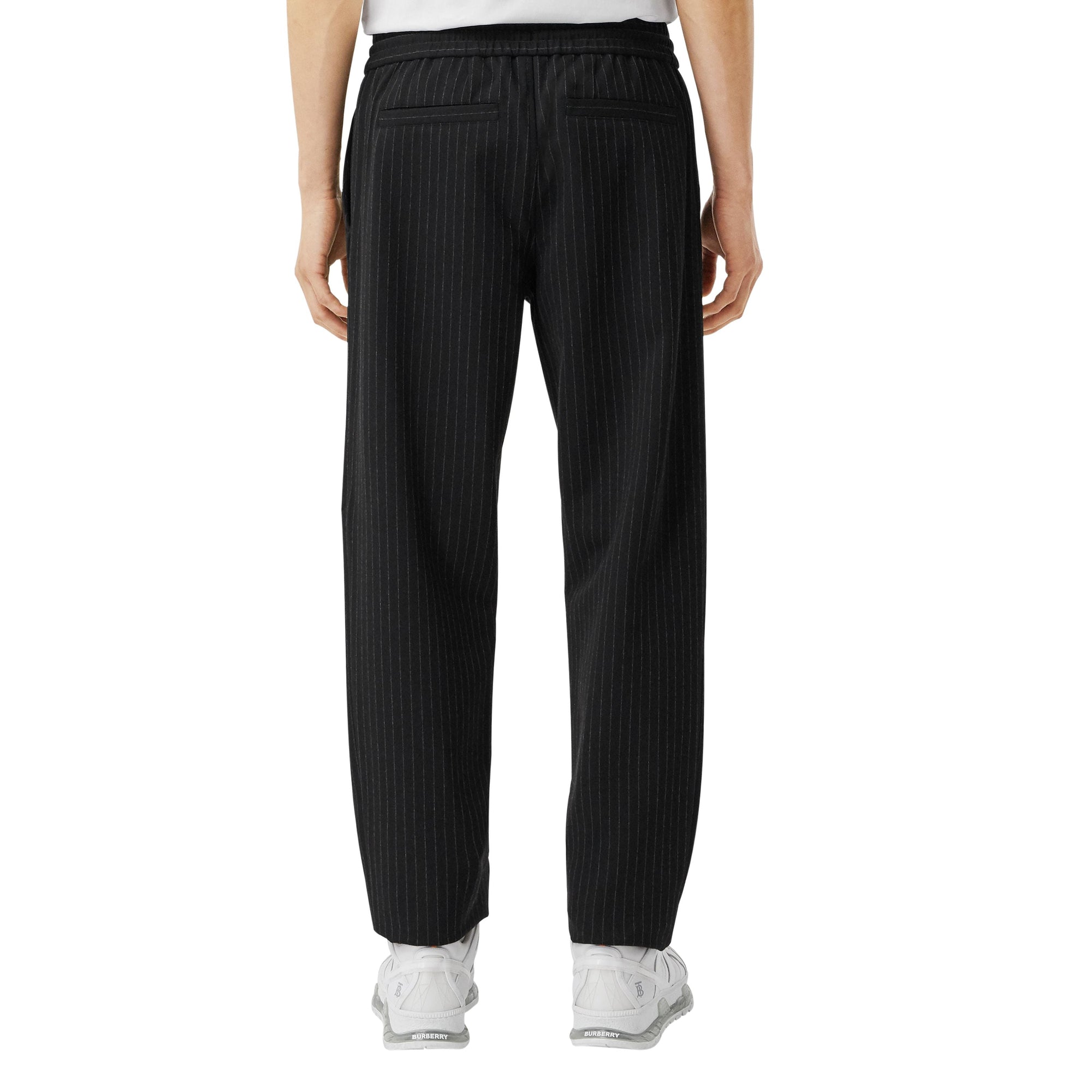 Pantalon de survêtement en jersey stretch à fines rayures - Black Stripe