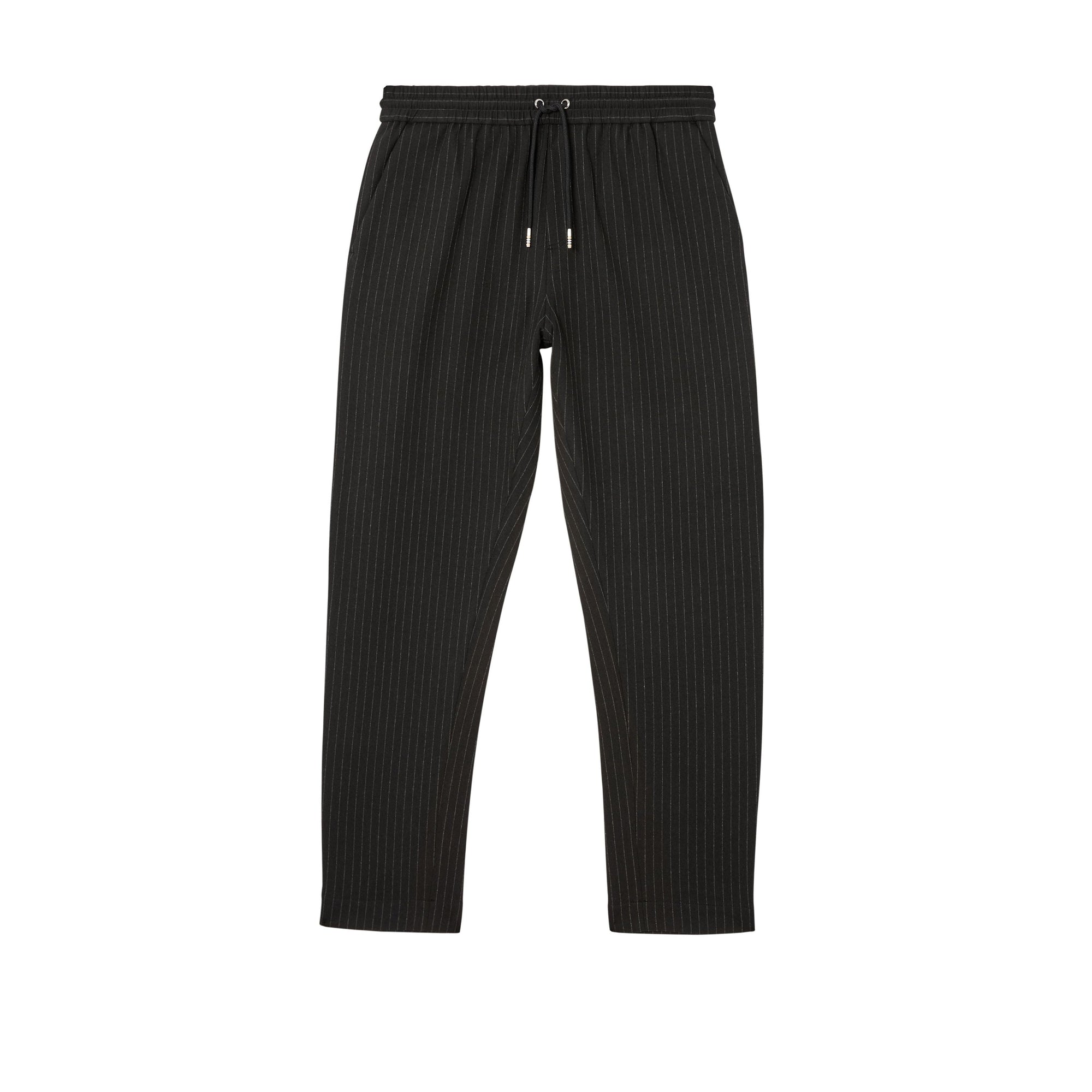 Pantalon de survêtement en jersey stretch à fines rayures - Black Stripe