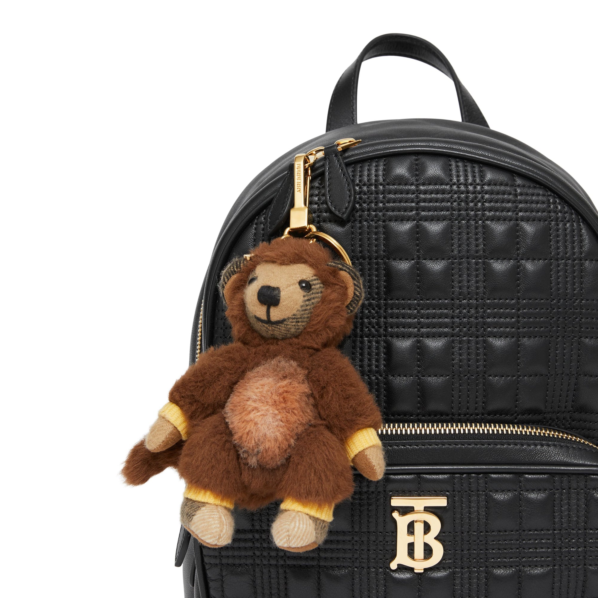 Porte-clés Thomas Bear en costume de singe en cachemire - Archive Beige