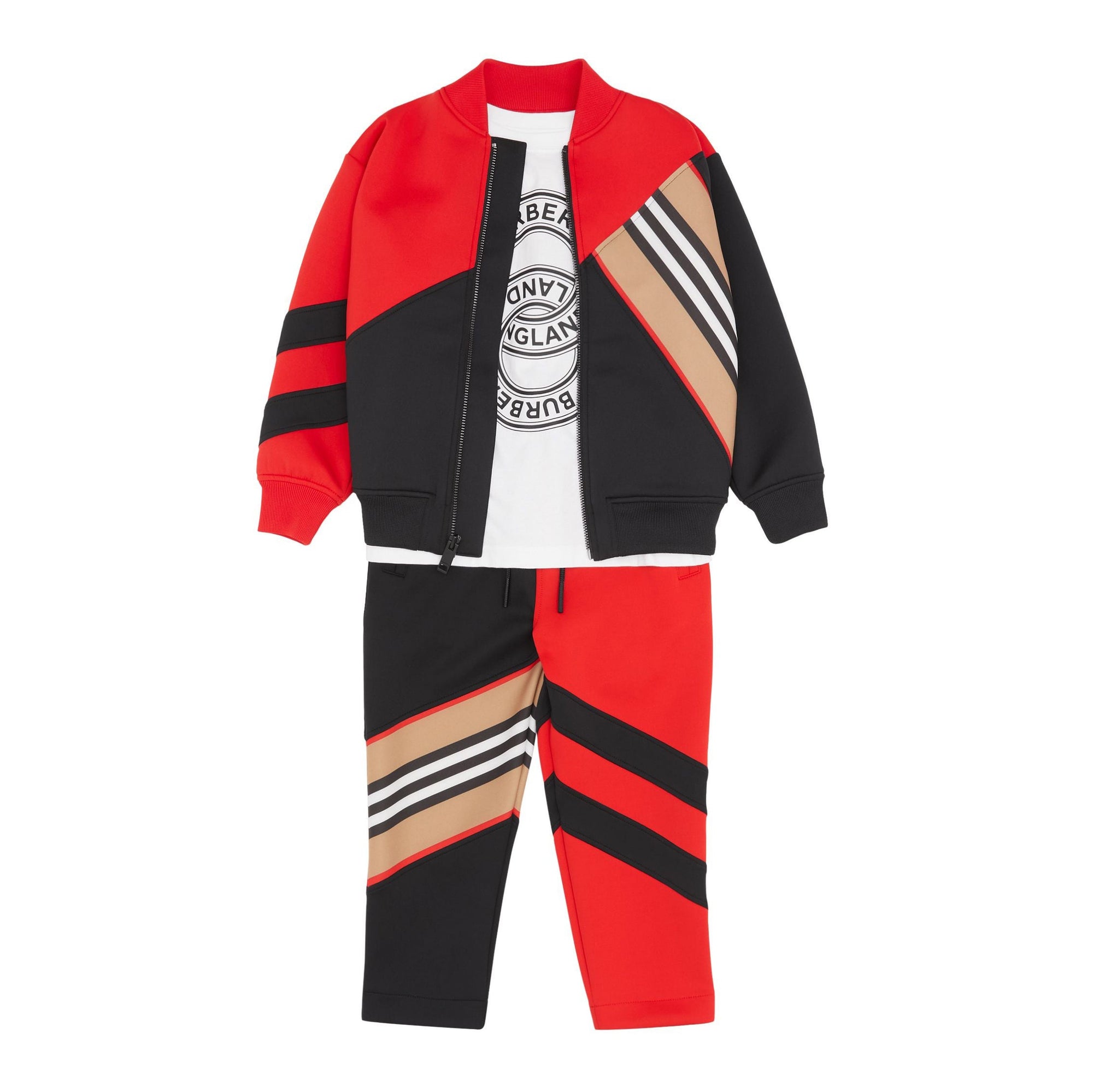 Pantalon de survêtement en jersey stretch à rayures iconiques - Bright Red