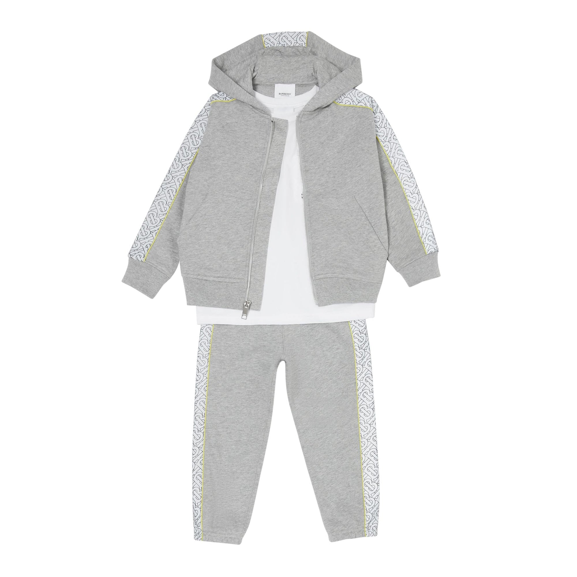 Haut à capuche en coton Monogram - Grey Melange