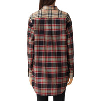 Chemise oversize en flanelle de coton check - Archive Beige