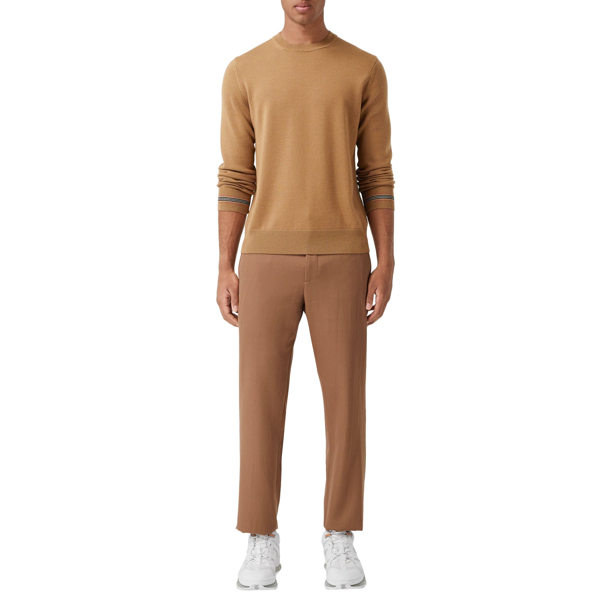 Pull en laine avec rayures iconiques - Camel