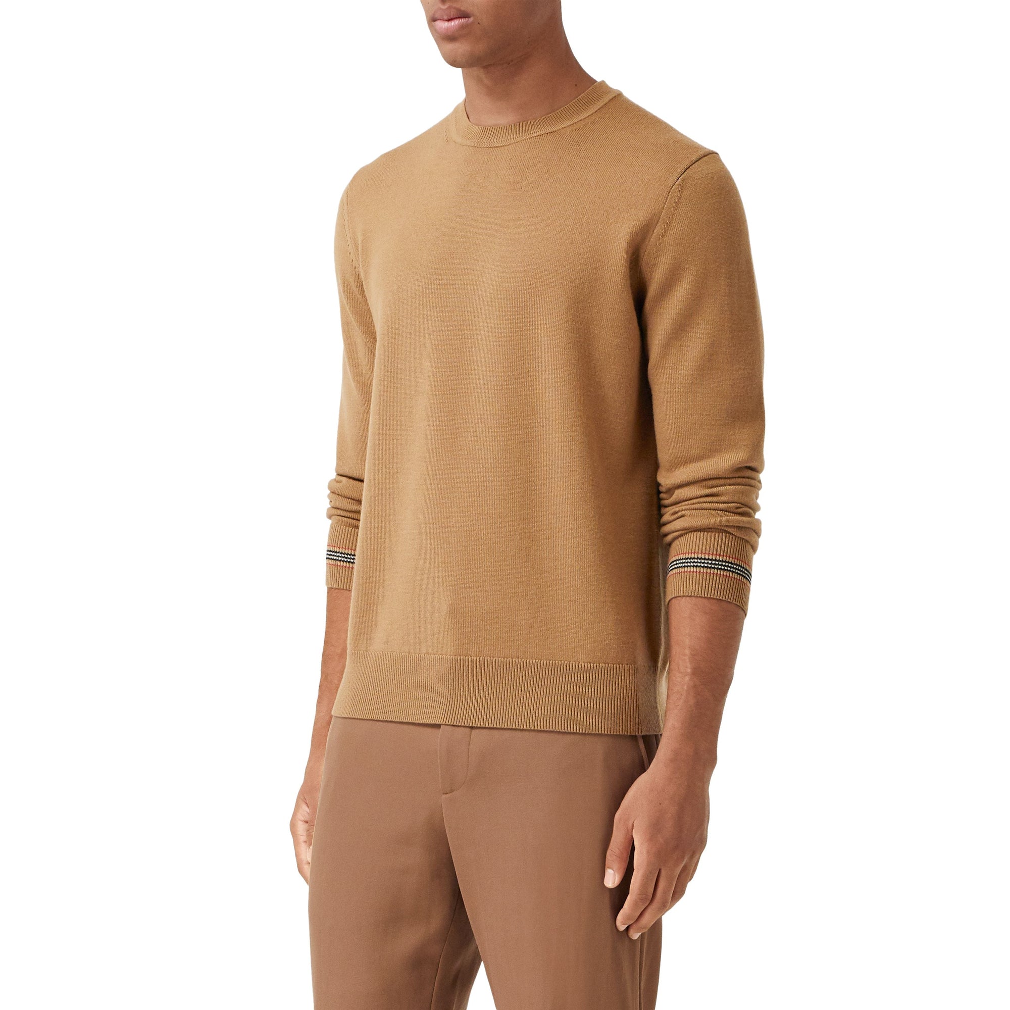 Pull en laine avec rayures iconiques - Camel