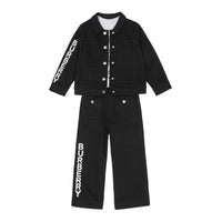 Jean en denim japonais avec logo - Black