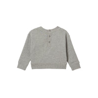 Pull en coton avec appliqué Thomas Bear - Grey Melange