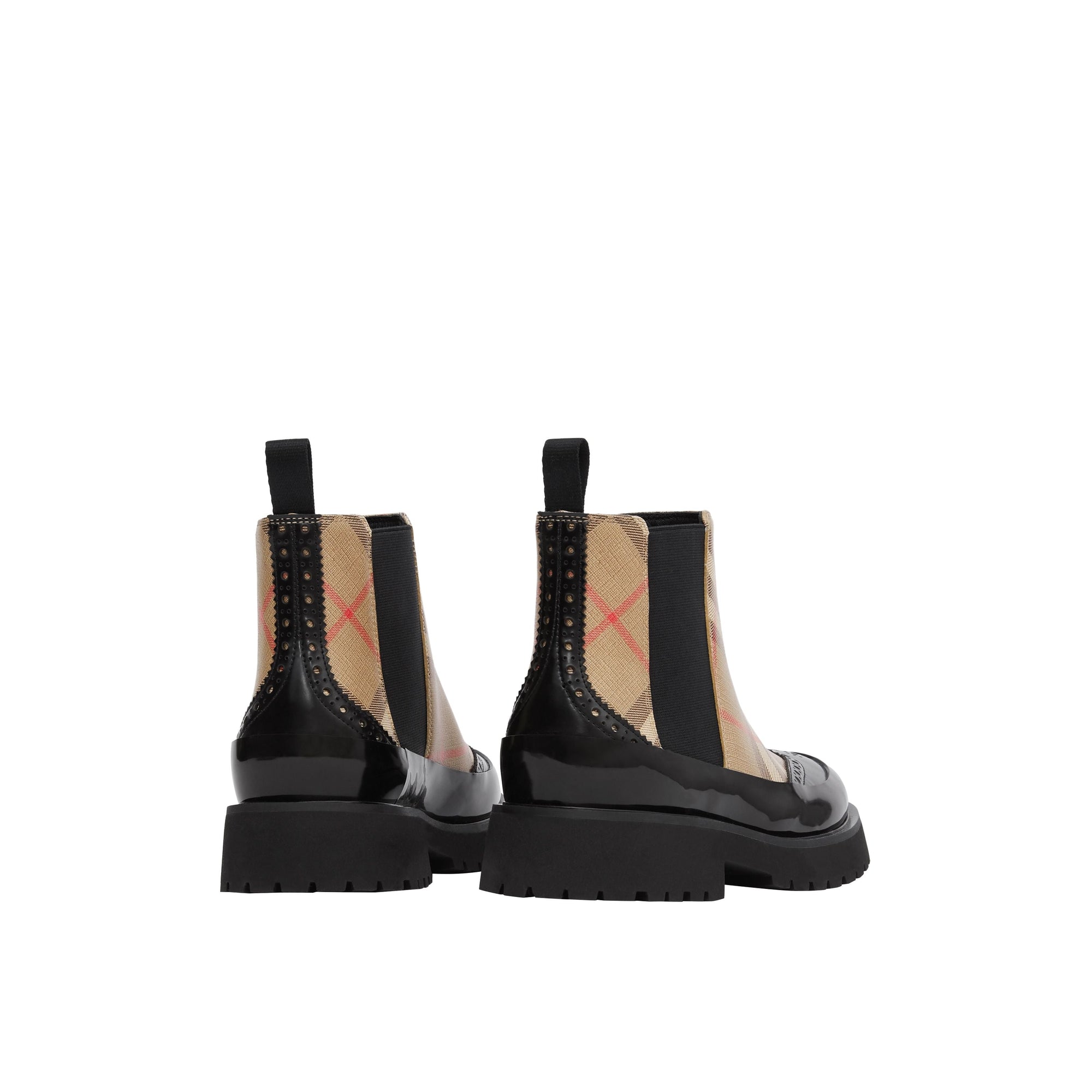 Bottines Chelsea en cuir Vintage check - Archive Beige