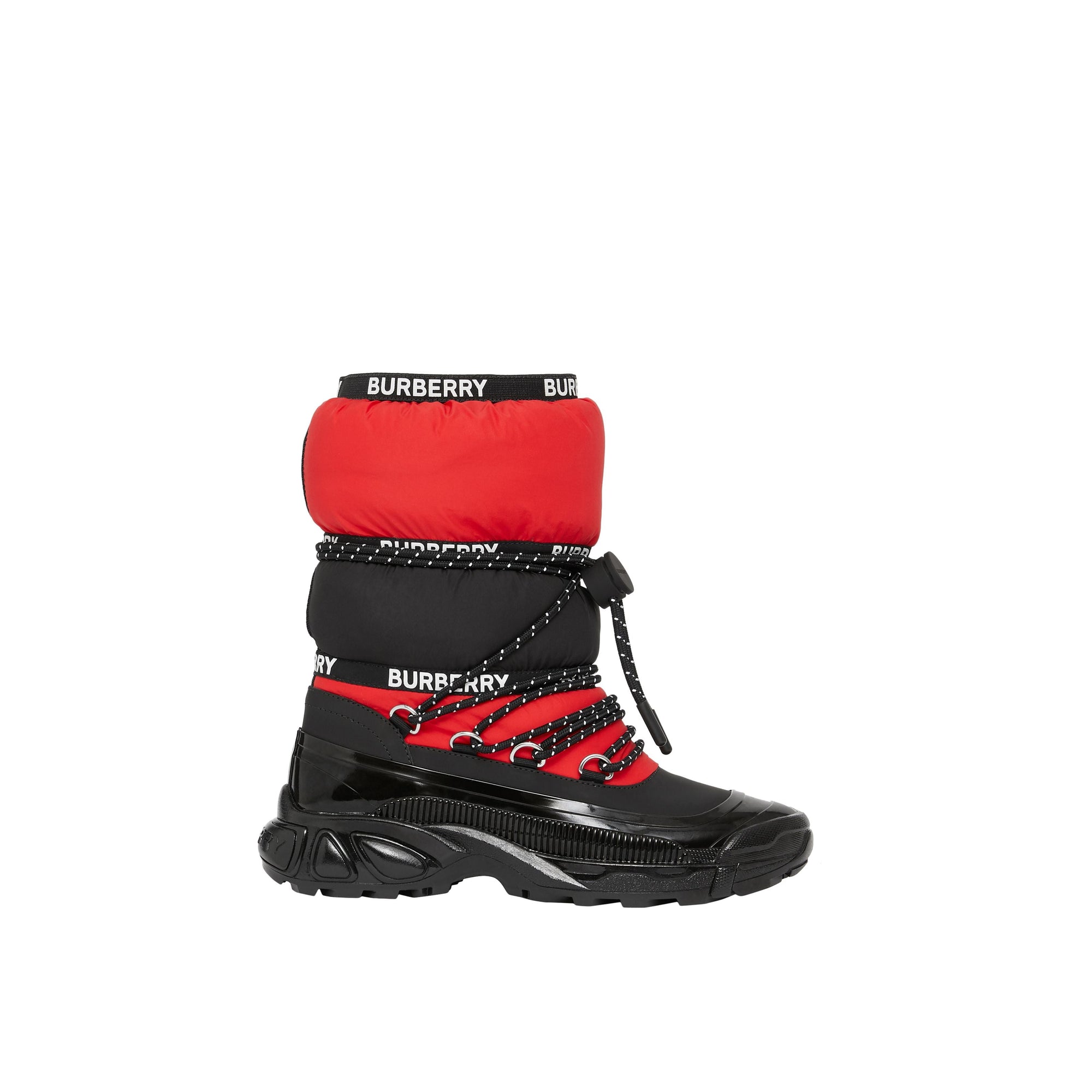Bottes de neige color-block avec bandes à logo - Black & Bright Red