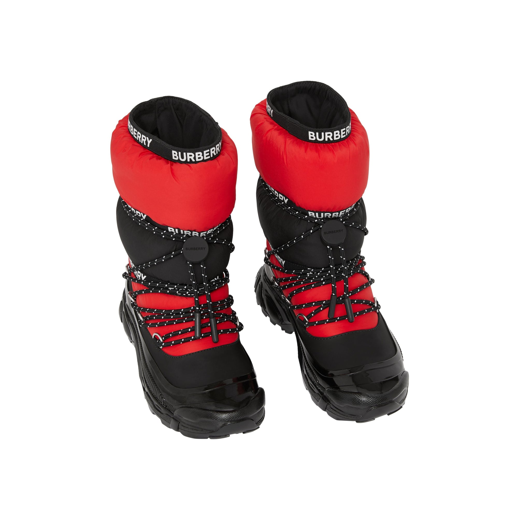 Bottes de neige color-block avec bandes à logo - Black & Bright Red