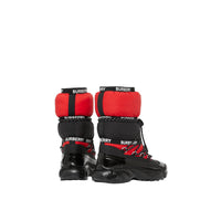 Bottes de neige color-block avec bandes à logo - Black & Bright Red