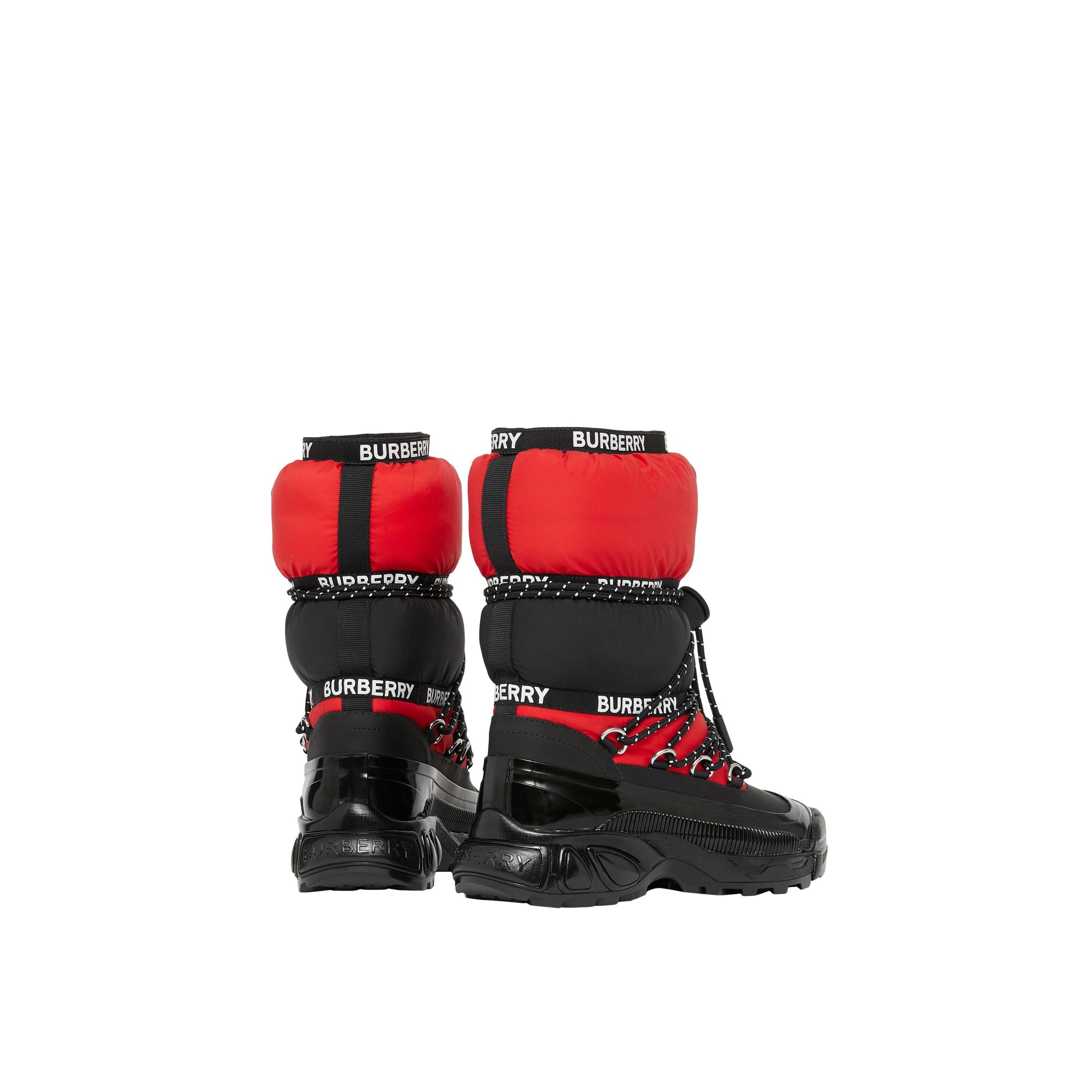 Bottes de neige color-block avec bandes à logo - Black & Bright Red