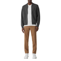 Bomber en laine et cachemire mélangés double face - Mid Grey Melange