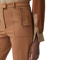 Pantalon tailleur en jersey avec poches - Biscuit