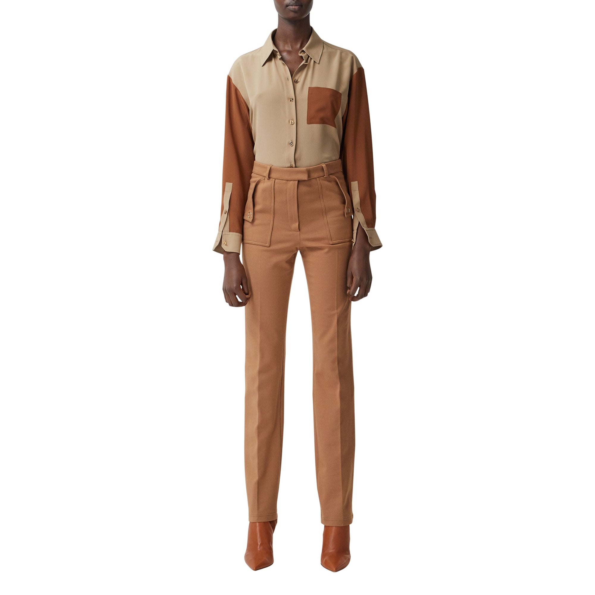 Pantalon tailleur en jersey avec poches - Biscuit
