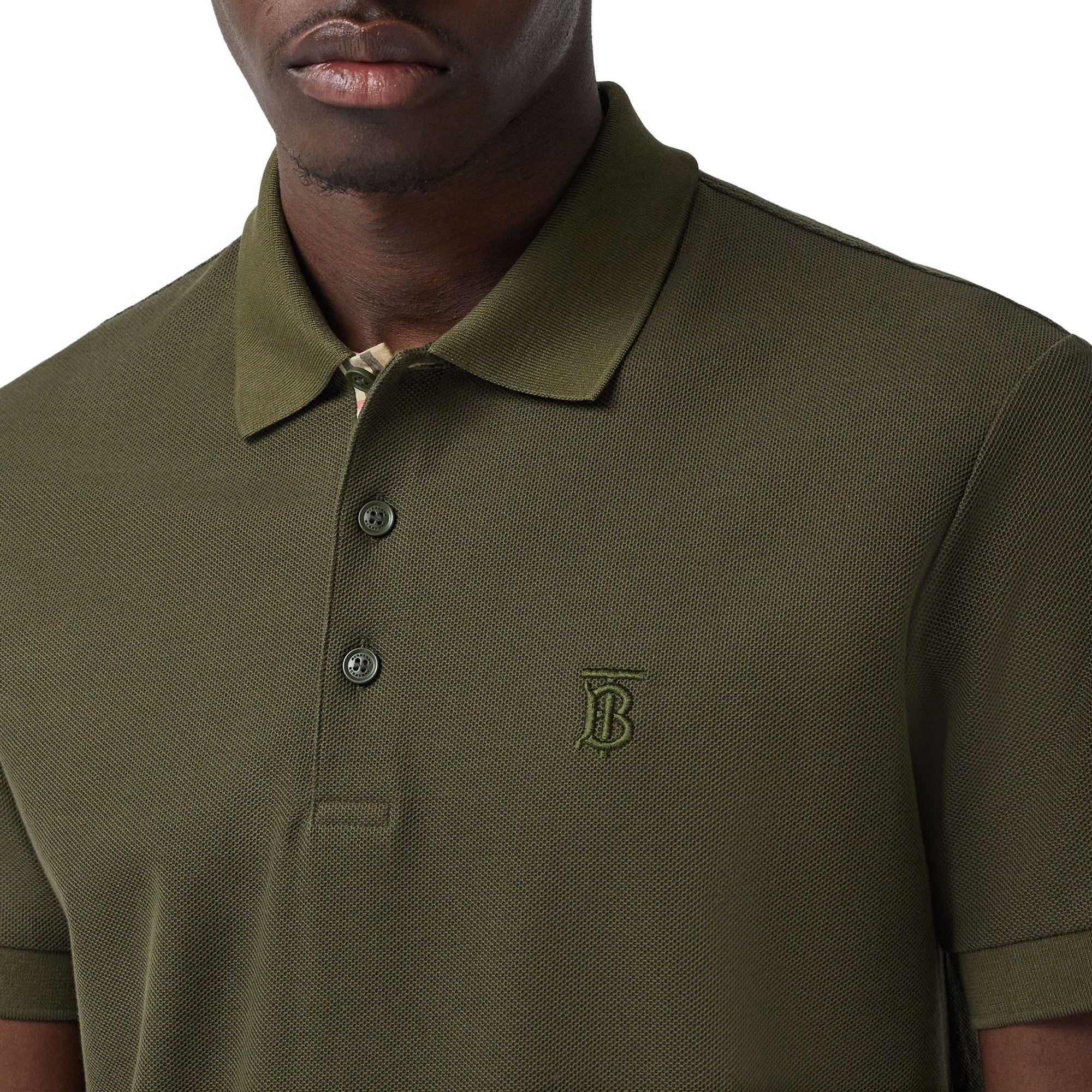 Polo en piqué de coton Monogram - Dark Olive