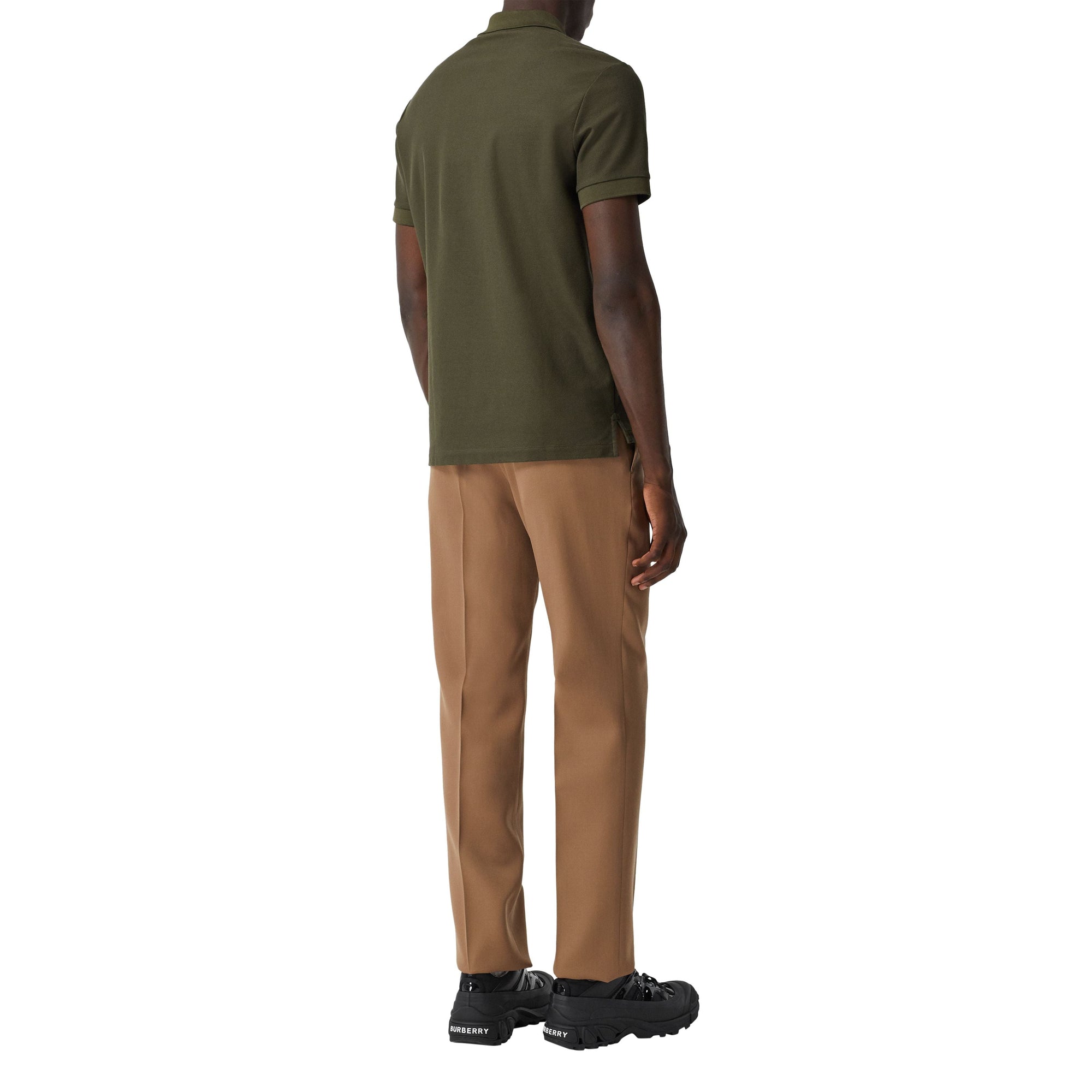 Polo en piqué de coton Monogram - Dark Olive