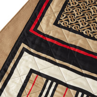 Cape en laine et cachemire à imprimé montage doublée de soie - Archive Beige