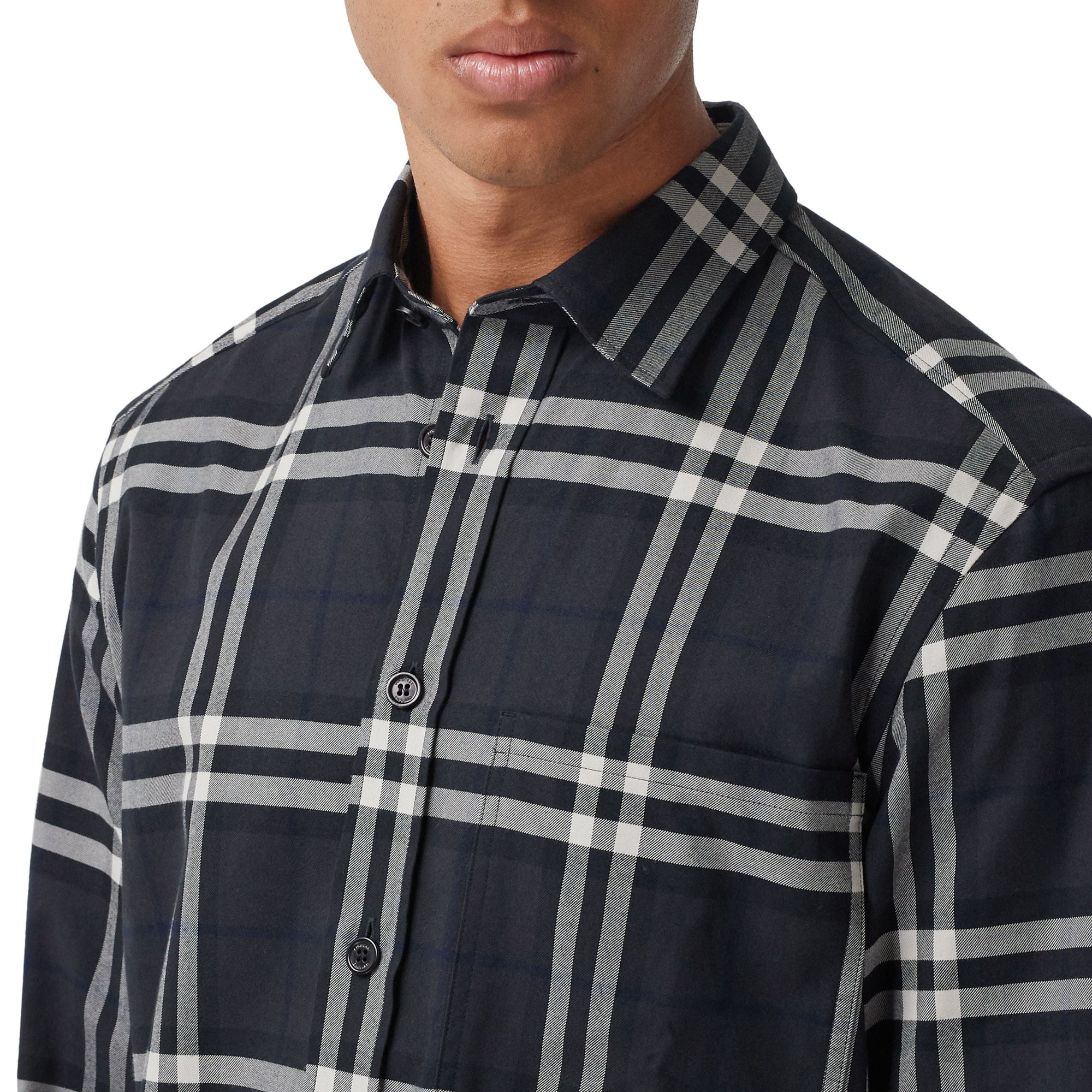 Chemise en flanelle de coton Vintage check - Charcoal