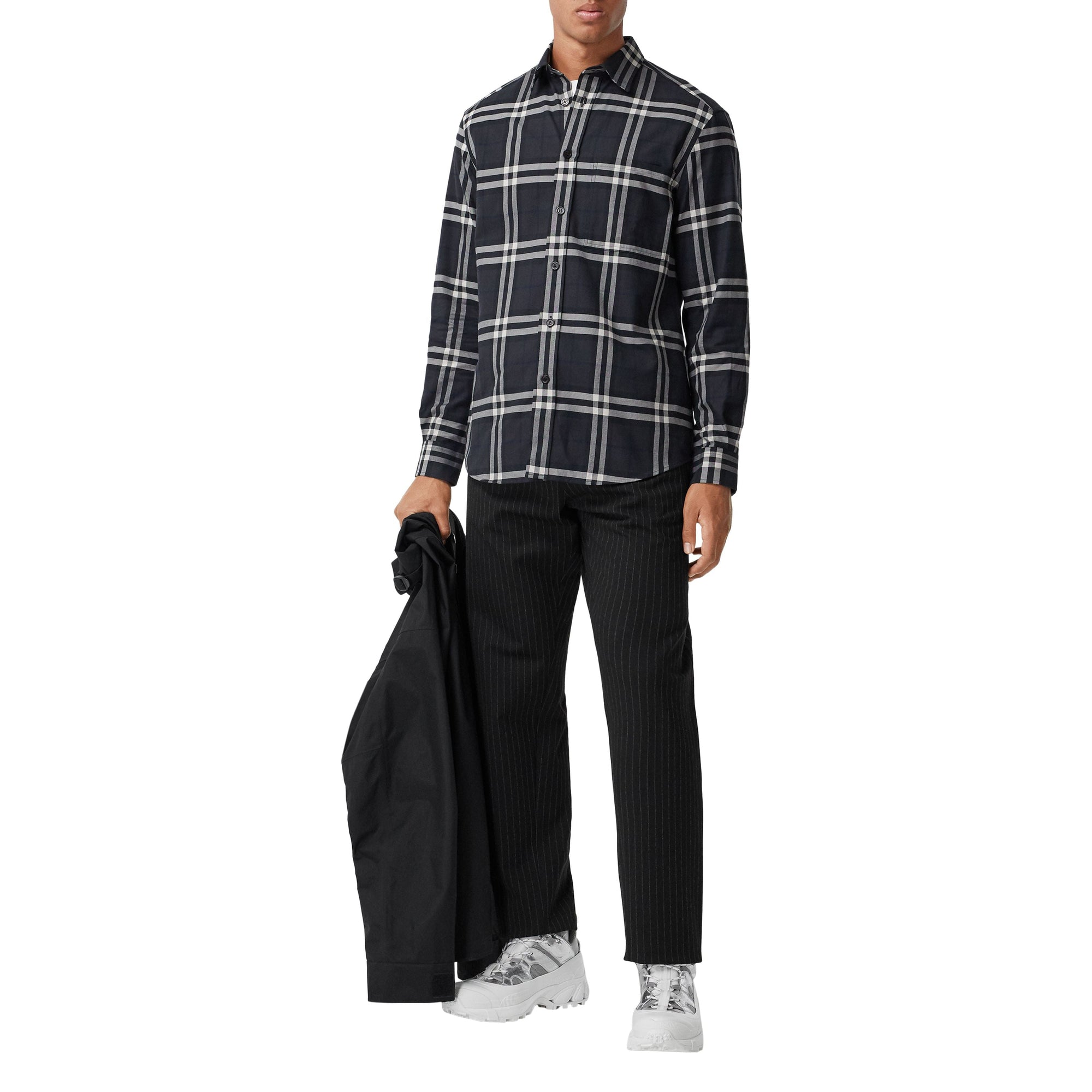 Chemise en flanelle de coton Vintage check - Charcoal