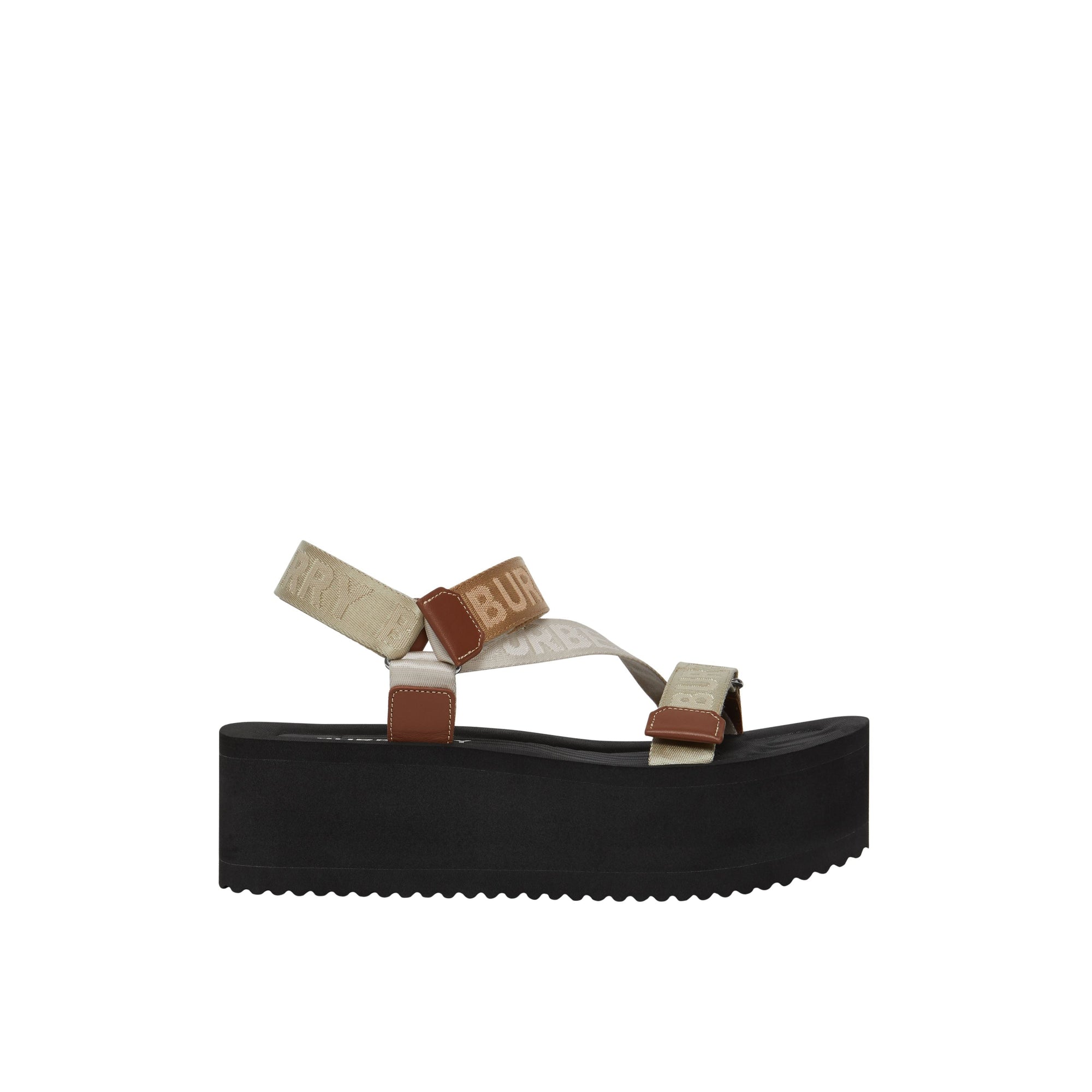Sandales avec logo en jacquard - Archive Beige