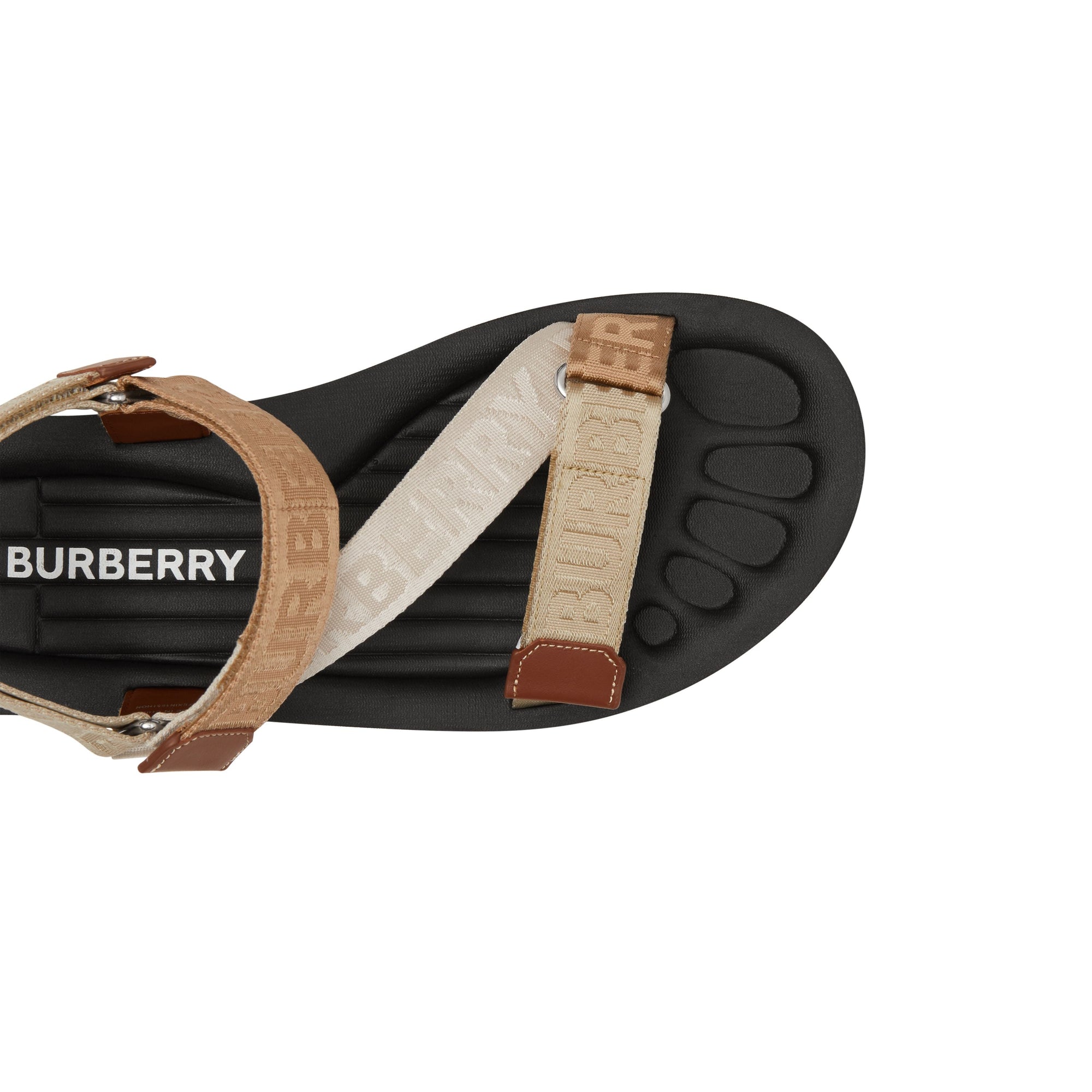 Sandales avec logo en jacquard - Archive Beige