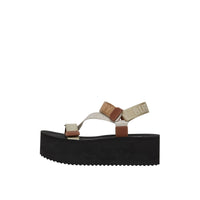 Sandales avec logo en jacquard - Archive Beige