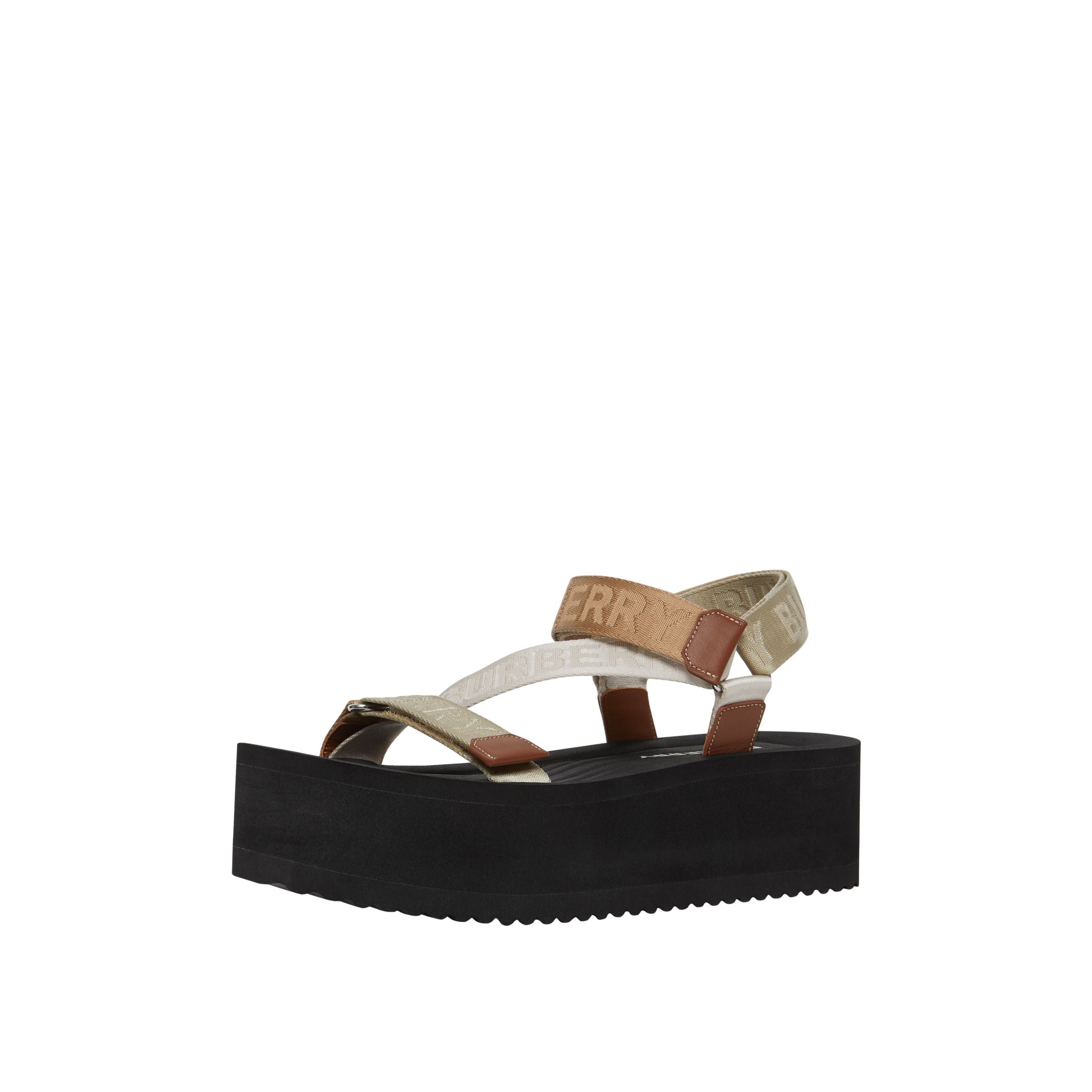 Sandales avec logo en jacquard - Archive Beige
