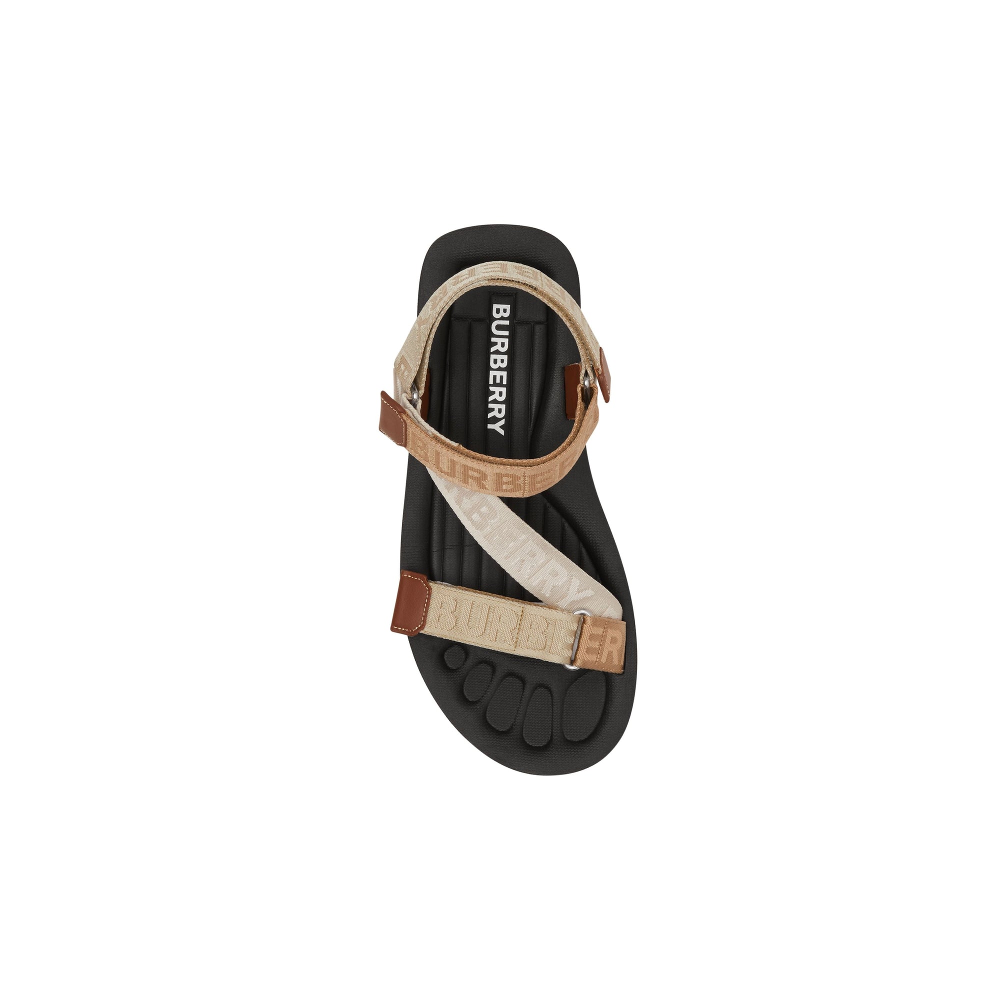 Sandales avec logo en jacquard - Archive Beige