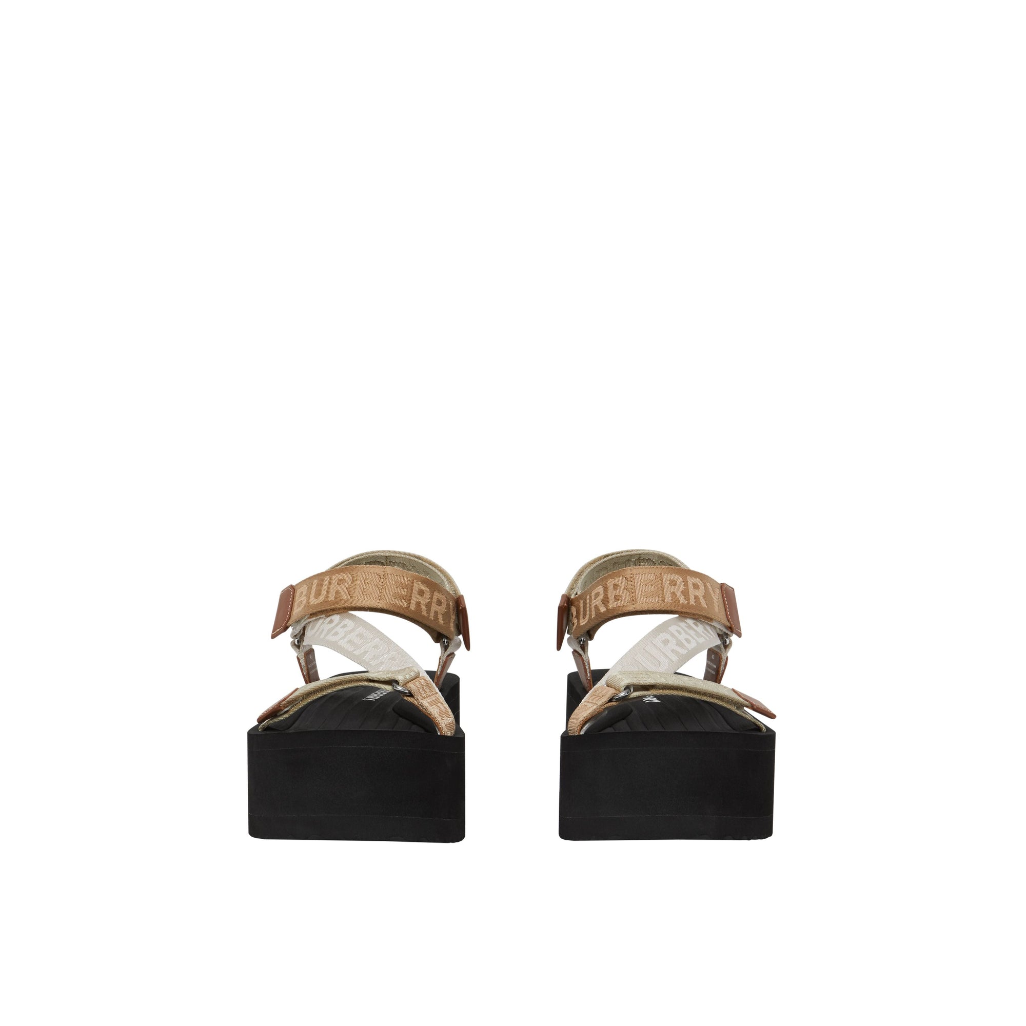 Sandales avec logo en jacquard - Archive Beige