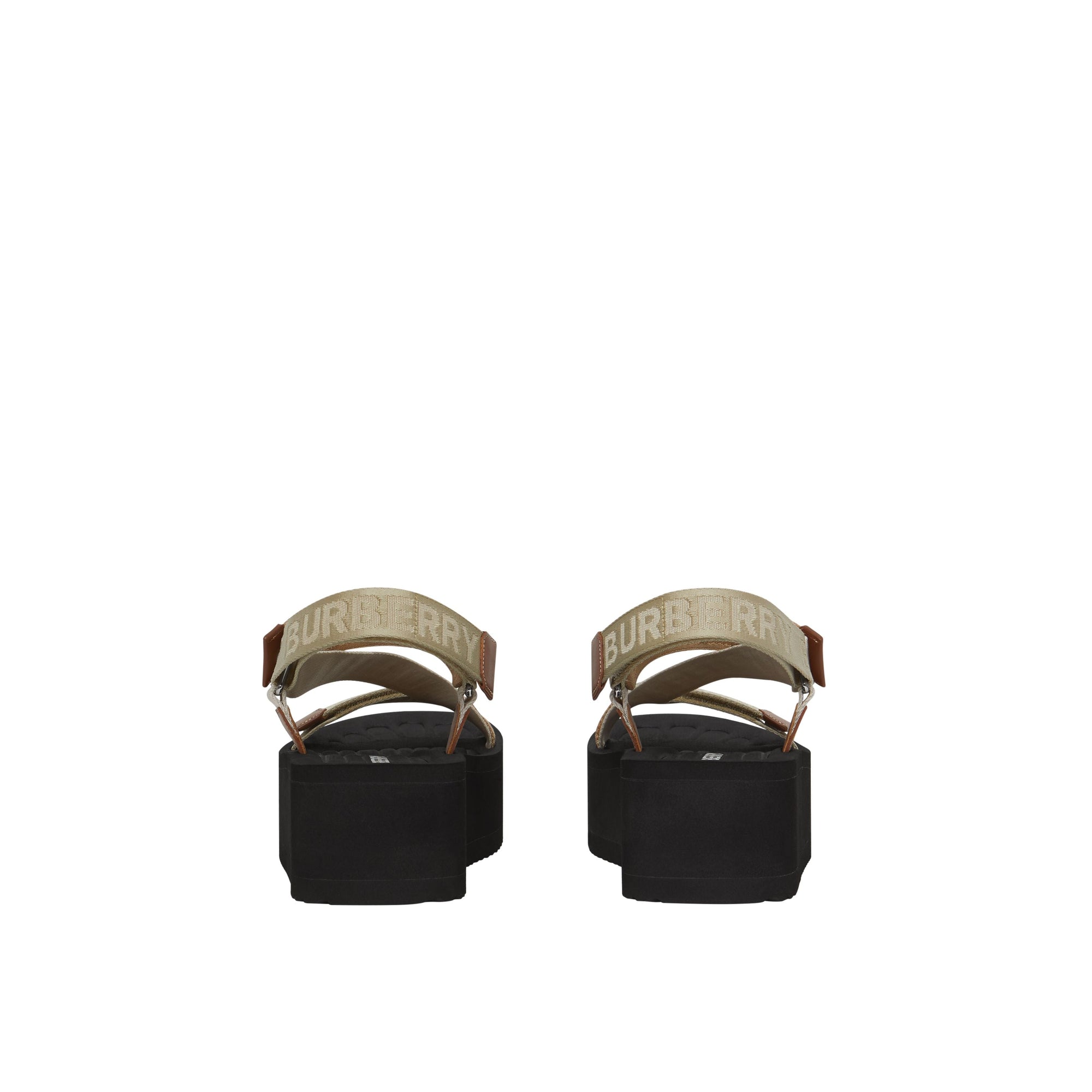 Sandales avec logo en jacquard - Archive Beige