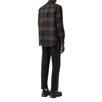 Chemise oversize en flanelle de laine check Monogram - Black
