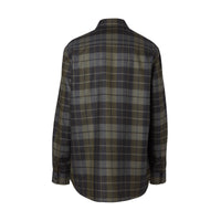 Chemise oversize en flanelle de laine check Monogram - Black