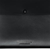 Grande pochette enveloppe en cuir velours et cuir - Black