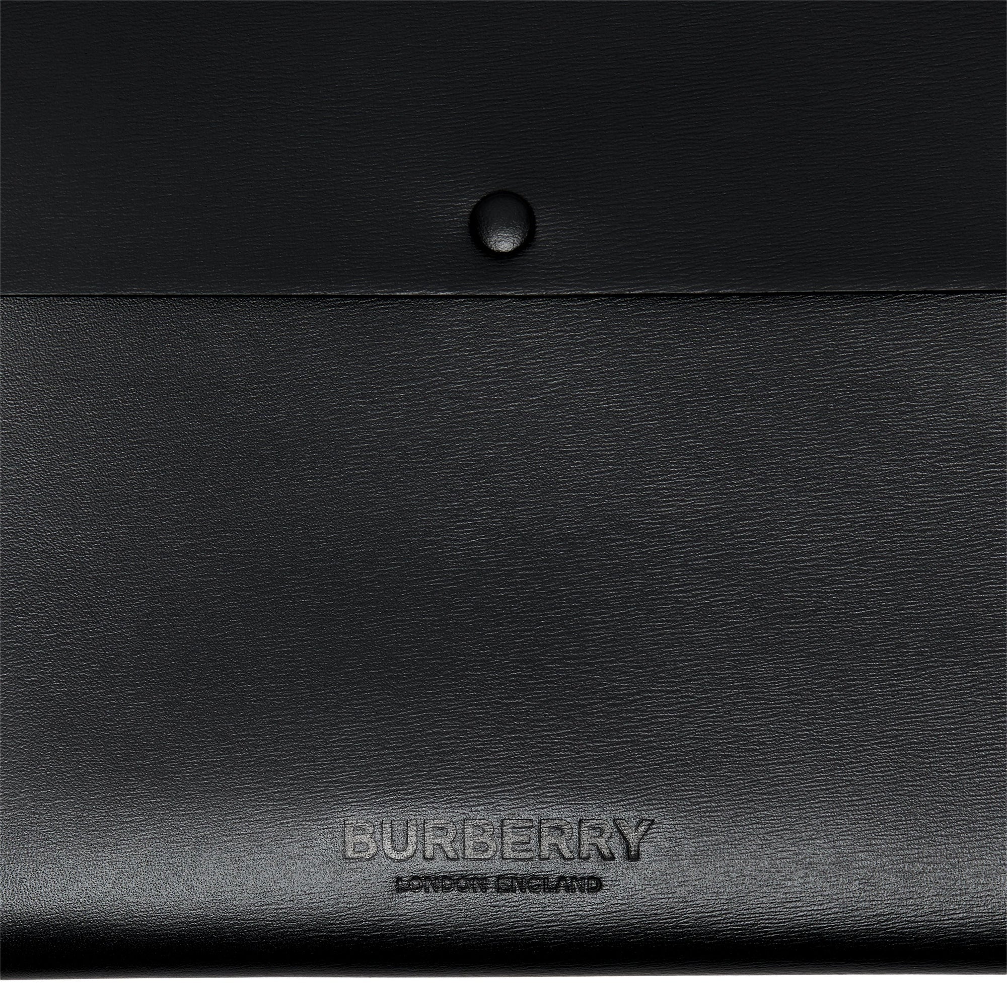Grande pochette enveloppe en cuir velours et cuir - Black