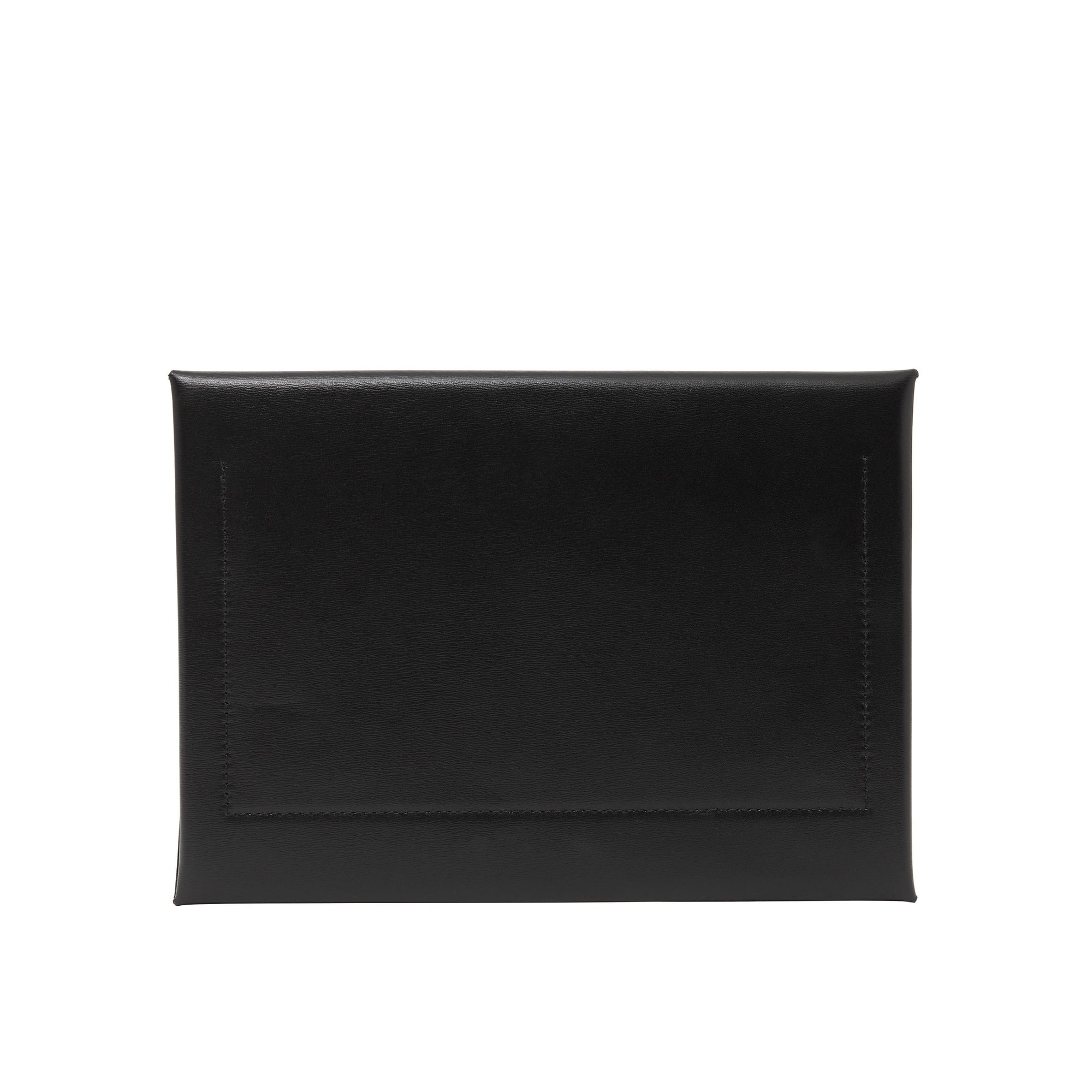Grande pochette enveloppe en cuir velours et cuir - Black