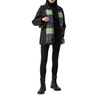 Écharpe classique en cachemire check - Bright Indigo & Green