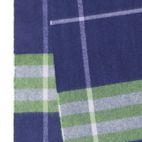 Écharpe classique en cachemire check - Bright Indigo & Green