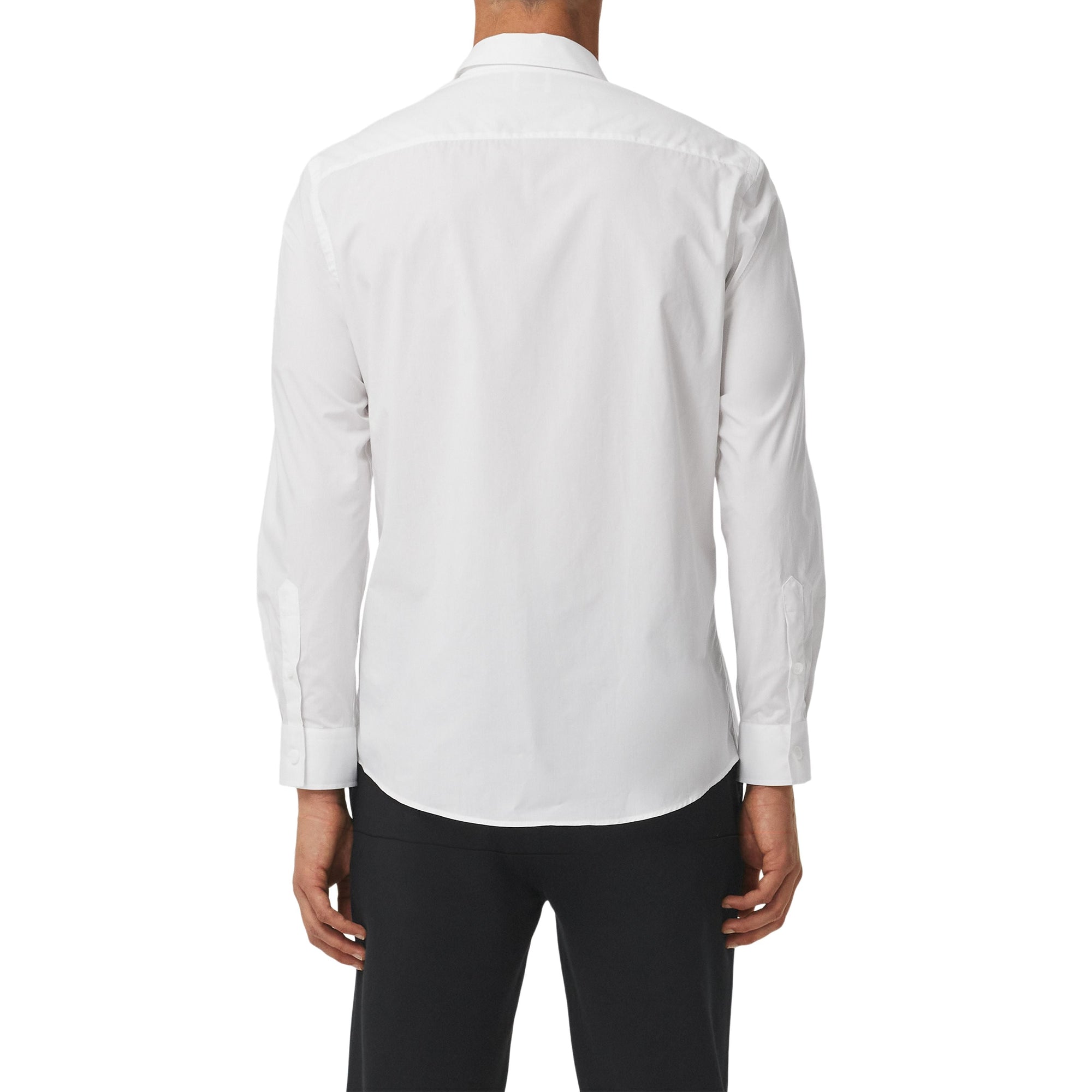 Chemise en coton avec bande à logo - White & Black