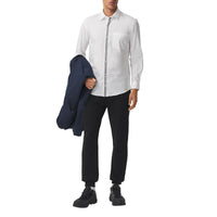 Chemise en coton avec bande à logo - White & Black
