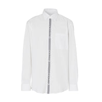 Chemise en coton avec bande à logo - White & Black