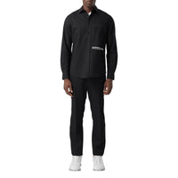 Chemise Oxford en coton avec coordonnées géographiques - Black