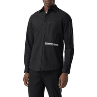 Chemise Oxford en coton avec coordonnées géographiques - Black