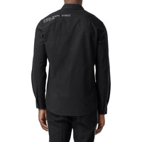 Chemise Oxford en coton avec coordonnées géographiques - Black