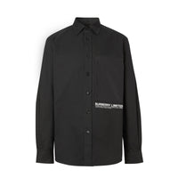 Chemise Oxford en coton avec coordonnées géographiques - Black