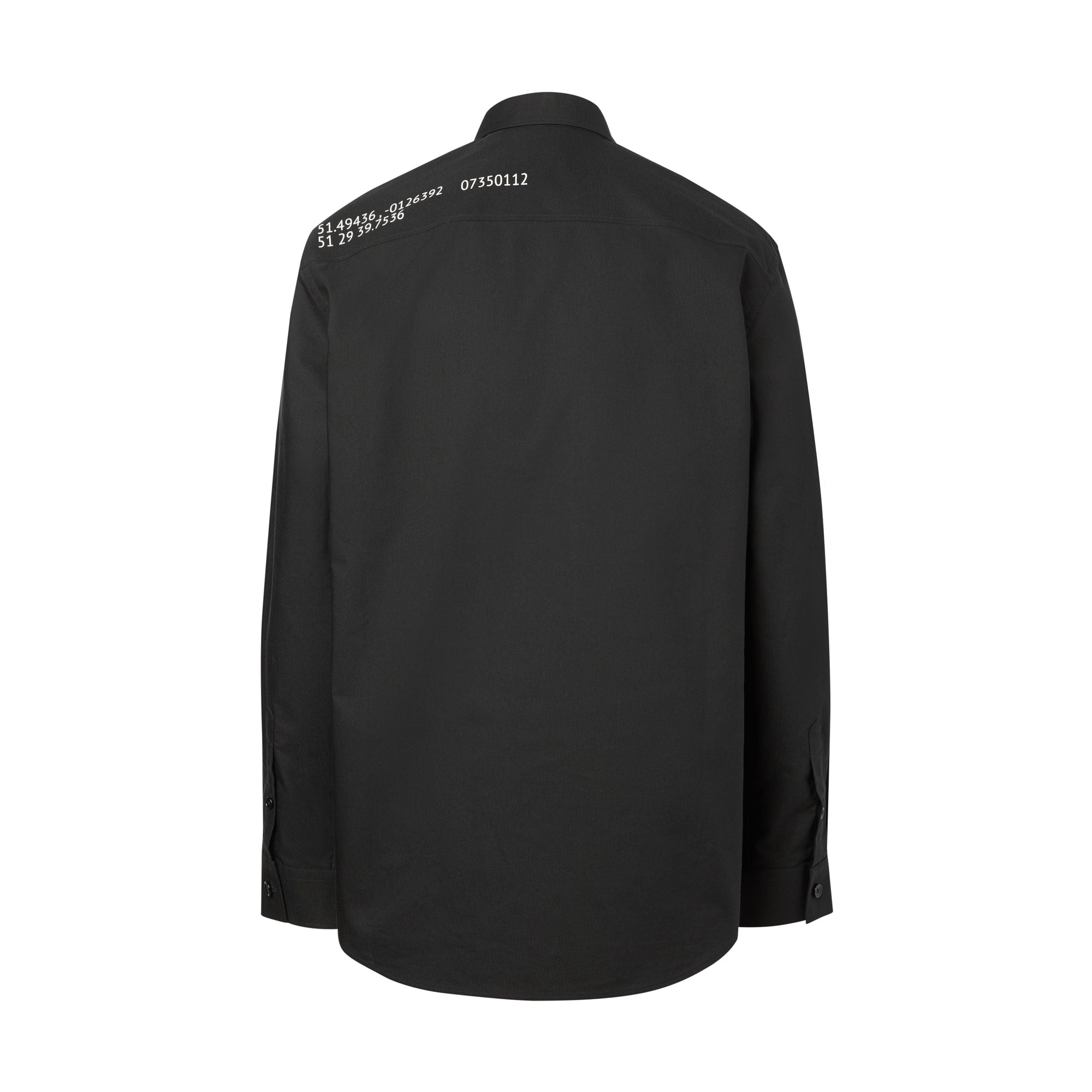 Chemise Oxford en coton avec coordonnées géographiques - Black